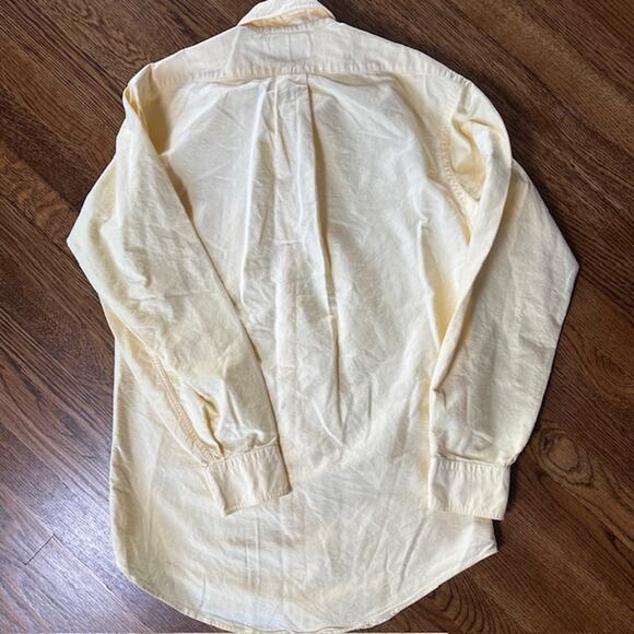 Gitman Bros. Shirt Mens 16.5-34 TTX Cambridge 2x1 Pinpoint Oxford Yellow USA - Picture 3 of 7